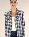SNAP BUTTON PLAID SHIRT