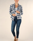 SNAP BUTTON PLAID SHIRT