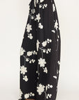 EMBROIDERED FLORAL SIDE TIE PANTS