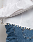 PEARL TRIM LONG SLEEVE SHIRT