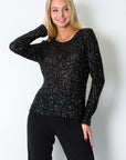 SEQUIN SCOOP NECK TOP