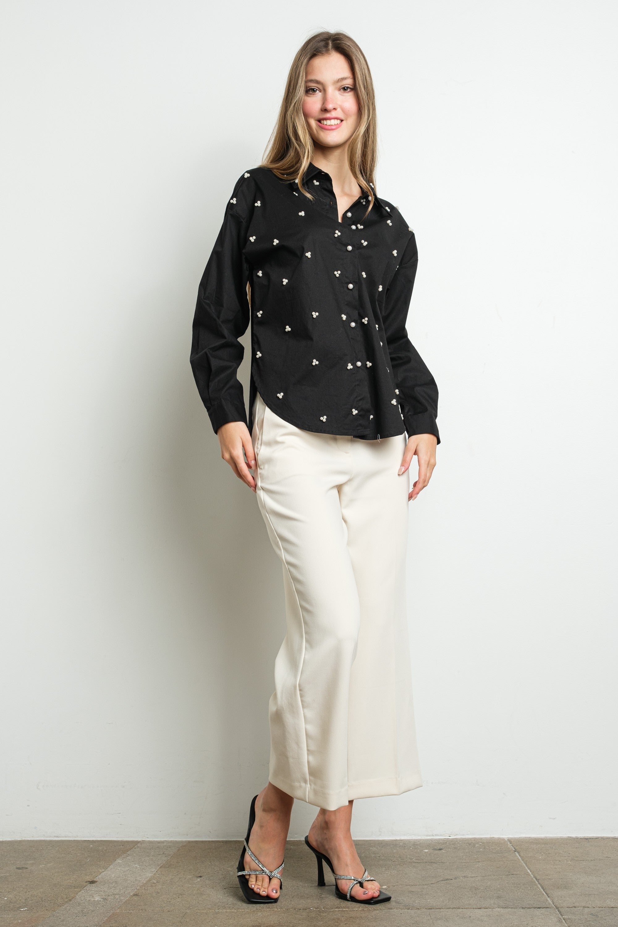 PEARL CLUSTERS LONG SLEEVE SHIRT