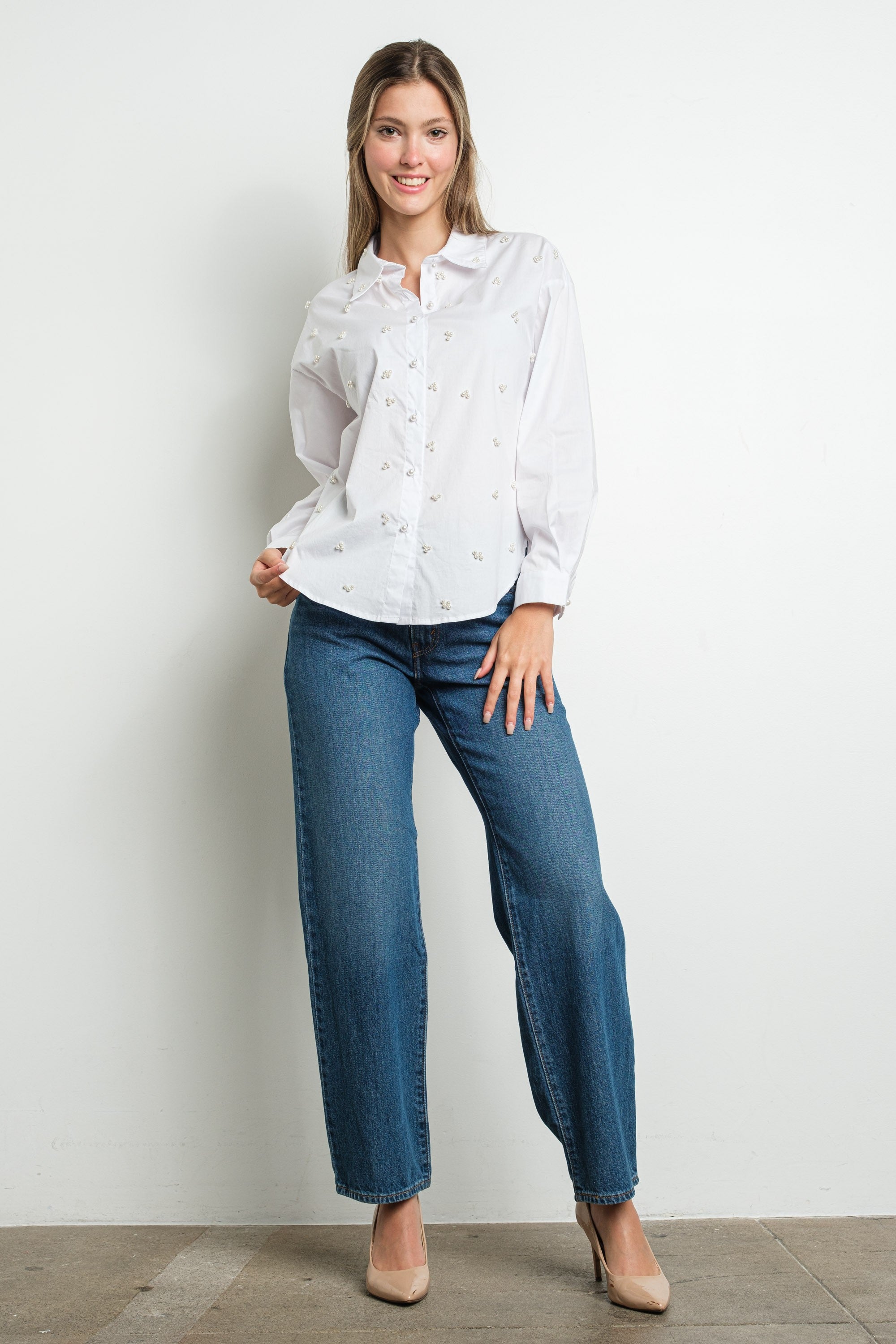 PEARL CLUSTERS LONG SLEEVE SHIRT