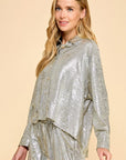 GLITTER TOUCH BUTTON DOWN SHIRT