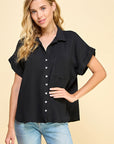 COTTON GAUZE SHORT SLEEVE SHIRT