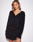 JACQUELYN EYELASH STRIPE CARDIGAN