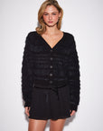 JACQUELYN EYELASH STRIPE CARDIGAN