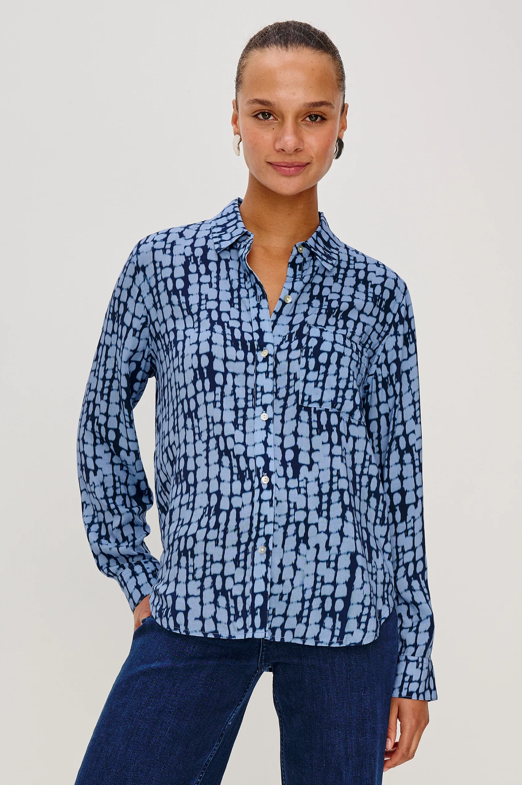 JOSEPHINE SHIBORI LONG SLEEVE SHIRT