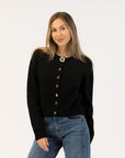 JUDE MULTI COLOUR CRYSTAL BUTTON CARDIGAN