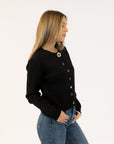 JUDE MULTI COLOUR CRYSTAL BUTTON CARDIGAN