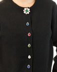 JUDE MULTI COLOUR CRYSTAL BUTTON CARDIGAN