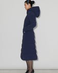 JUDY-L ASYMMETRIC STRETCH DOWN MAXI COAT