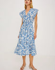 JUNI JASMINE PRINT DRAWSTRING WAIST DRES