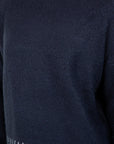 STRIPE CONTRAST TRIM MOCK NECK SWEATER