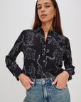 KATE JAGUARS SILK LONG SLEEVE SHIRT