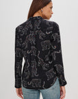 KATE JAGUARS SILK LONG SLEEVE SHIRT