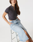 SAVINA BLEACHED DENIM SKIRT