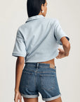 JULIA DARK BRUSHED FLEX BLUE SHORTS