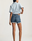 JULIA DARK BRUSHED FLEX BLUE SHORTS