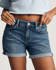 JULIA DARK BRUSHED FLEX BLUE SHORTS