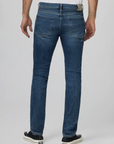 waist down rear view of the lennox skinny fit jean from paige in brickler blue