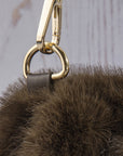 FAUX FUR RUCHED HANDBAG