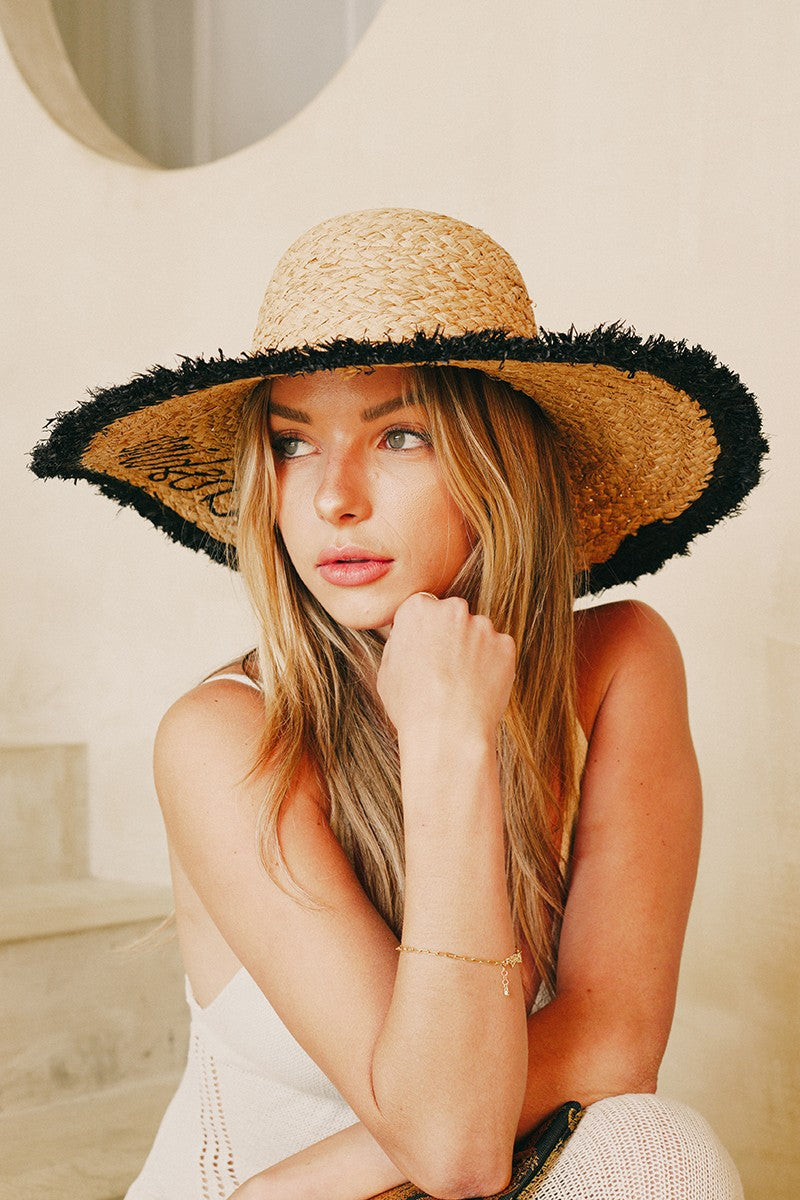 CONTRAST TRIM SUNSHINE STRAW HAT