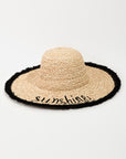 CONTRAST TRIM SUNSHINE STRAW HAT