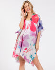 WATERCOLOUR FLORAL OPEN WRAP