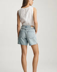 NELLA BLEACHED LINEN DENIM SHORTS