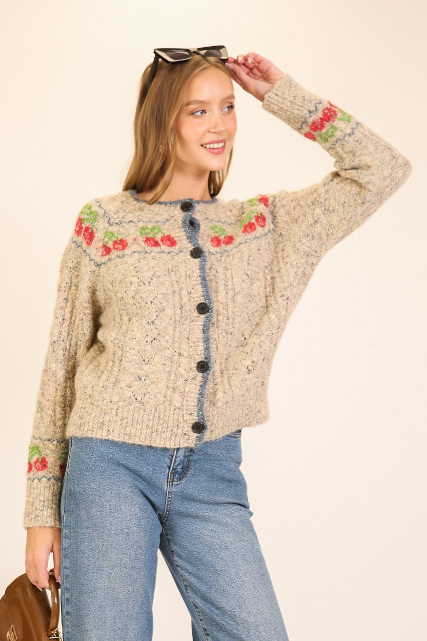 CHERRY KNIT CARDIGAN