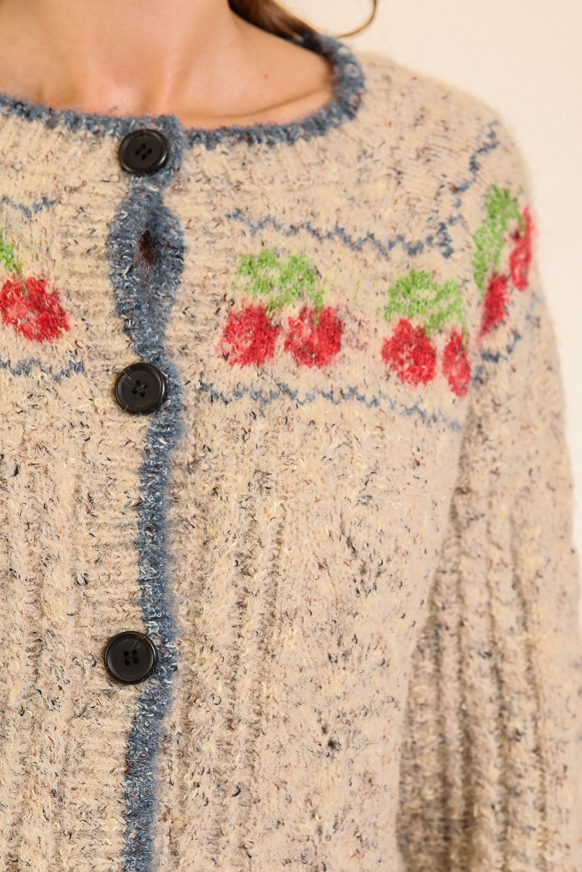 CHERRY KNIT CARDIGAN