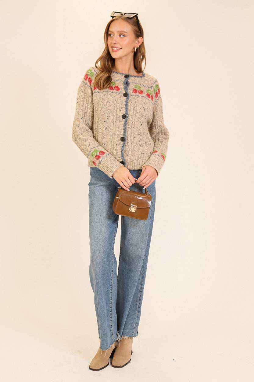 CHERRY KNIT CARDIGAN