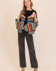 MIXED STRIPE OPEN CARDIGAN