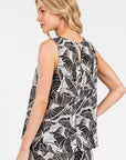 LEAF PRINT KEYHOLE TANK