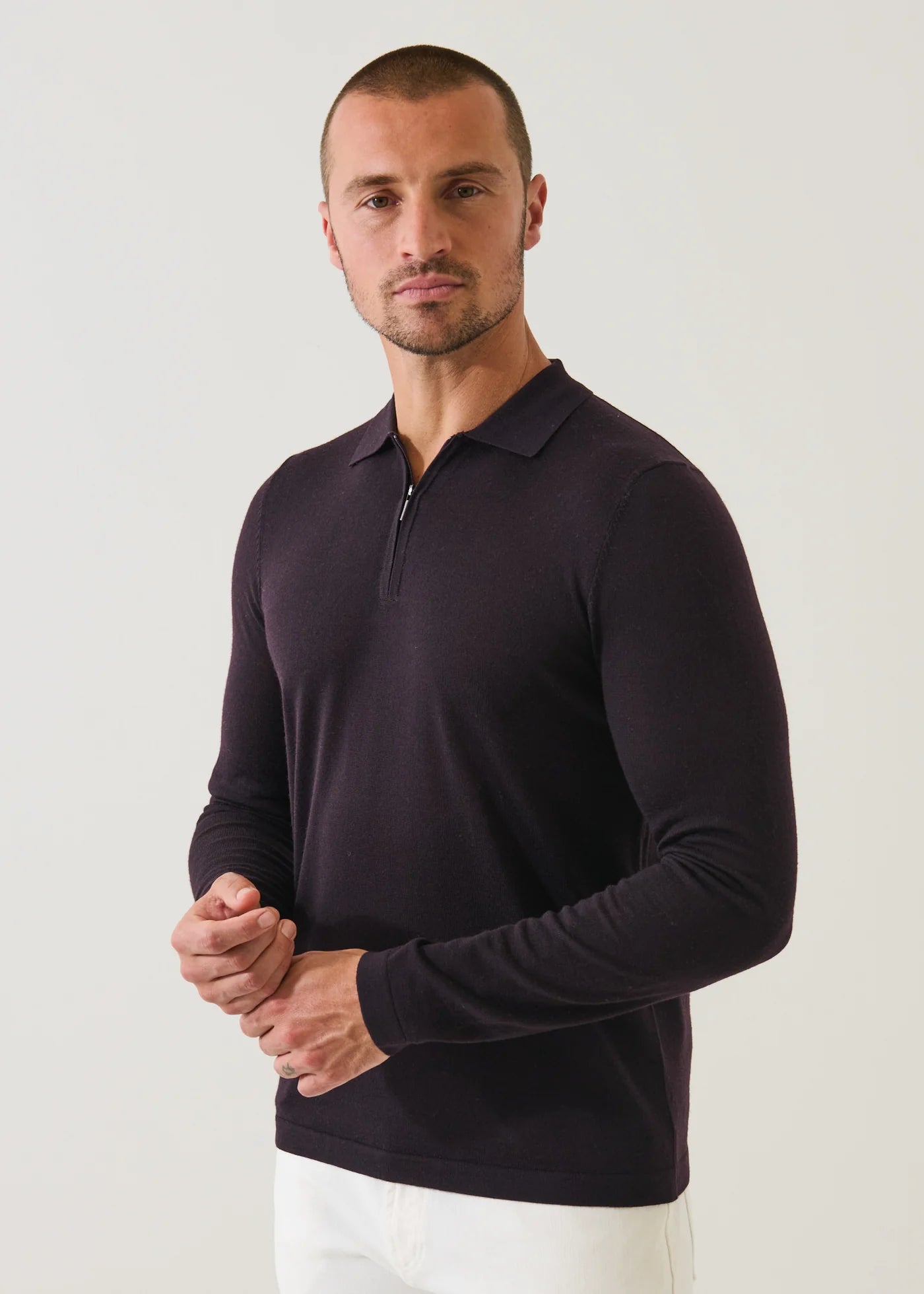 14GG XFINE MERINO 1/4 ZIP POLO