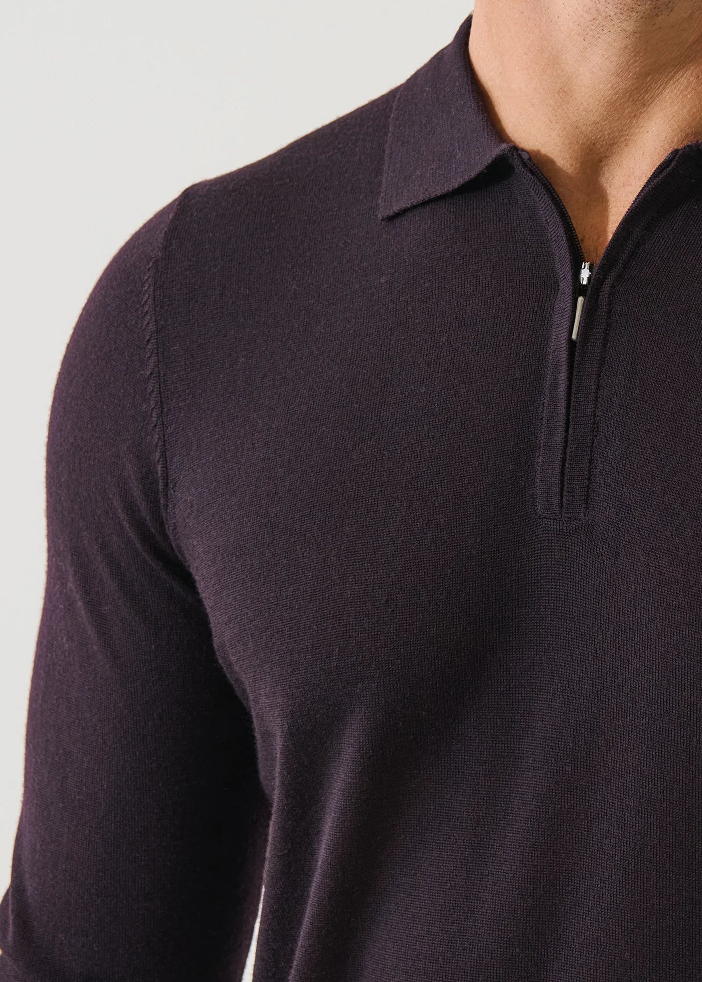 14GG XFINE MERINO 1/4 ZIP POLO