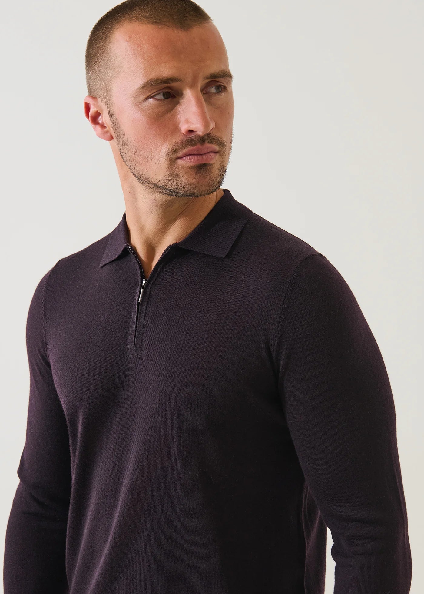14GG XFINE MERINO 1/4 ZIP POLO