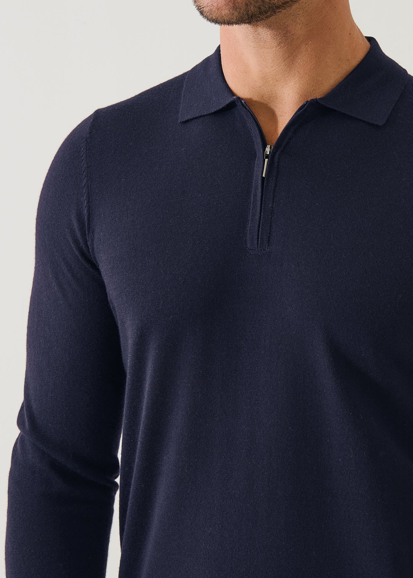 14GG XFINE MERINO 1/4 ZIP POLO