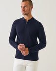 14GG XFINE MERINO 1/4 ZIP POLO