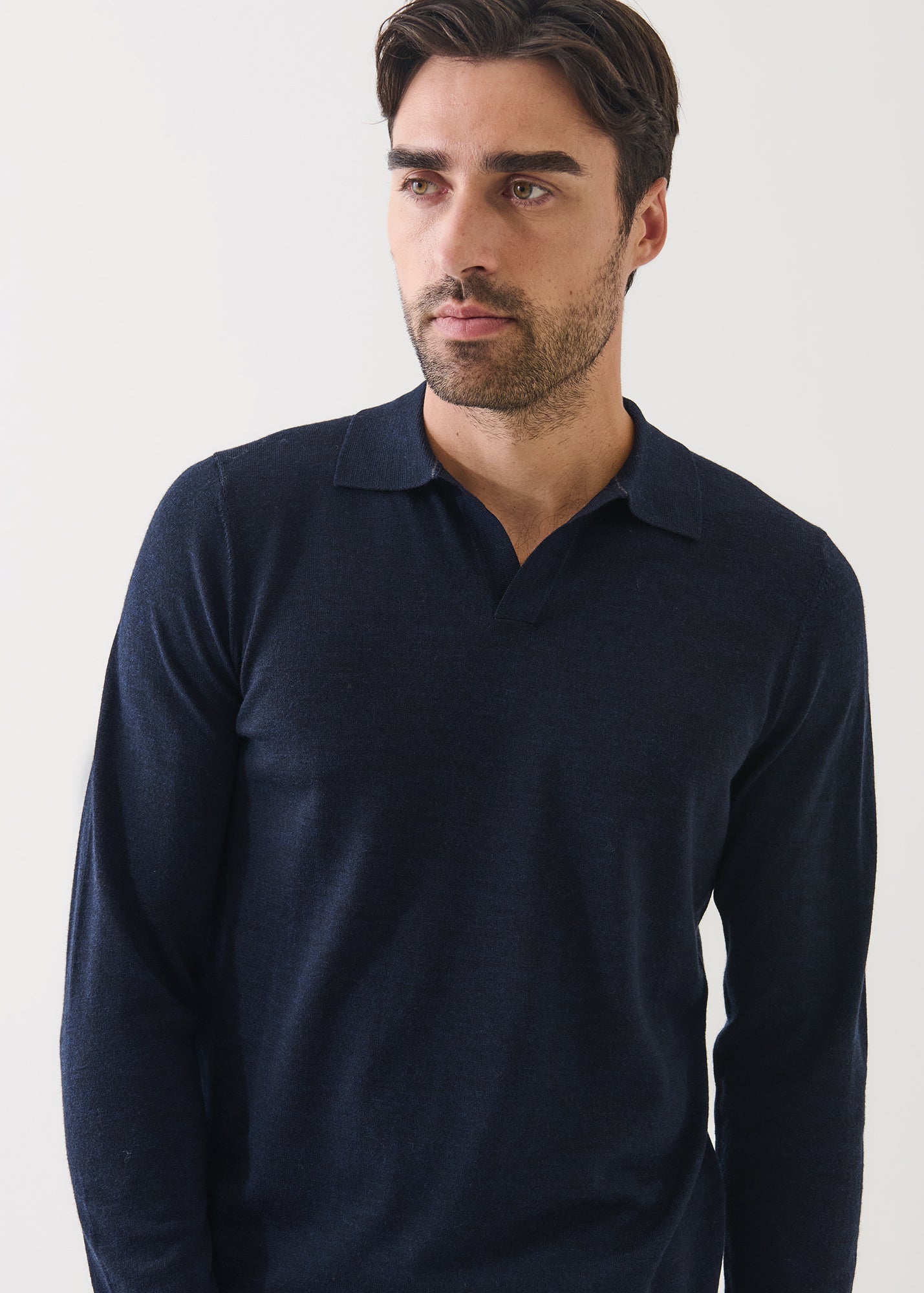 14GG XFINE MERINO OPEN COLLAR POLO