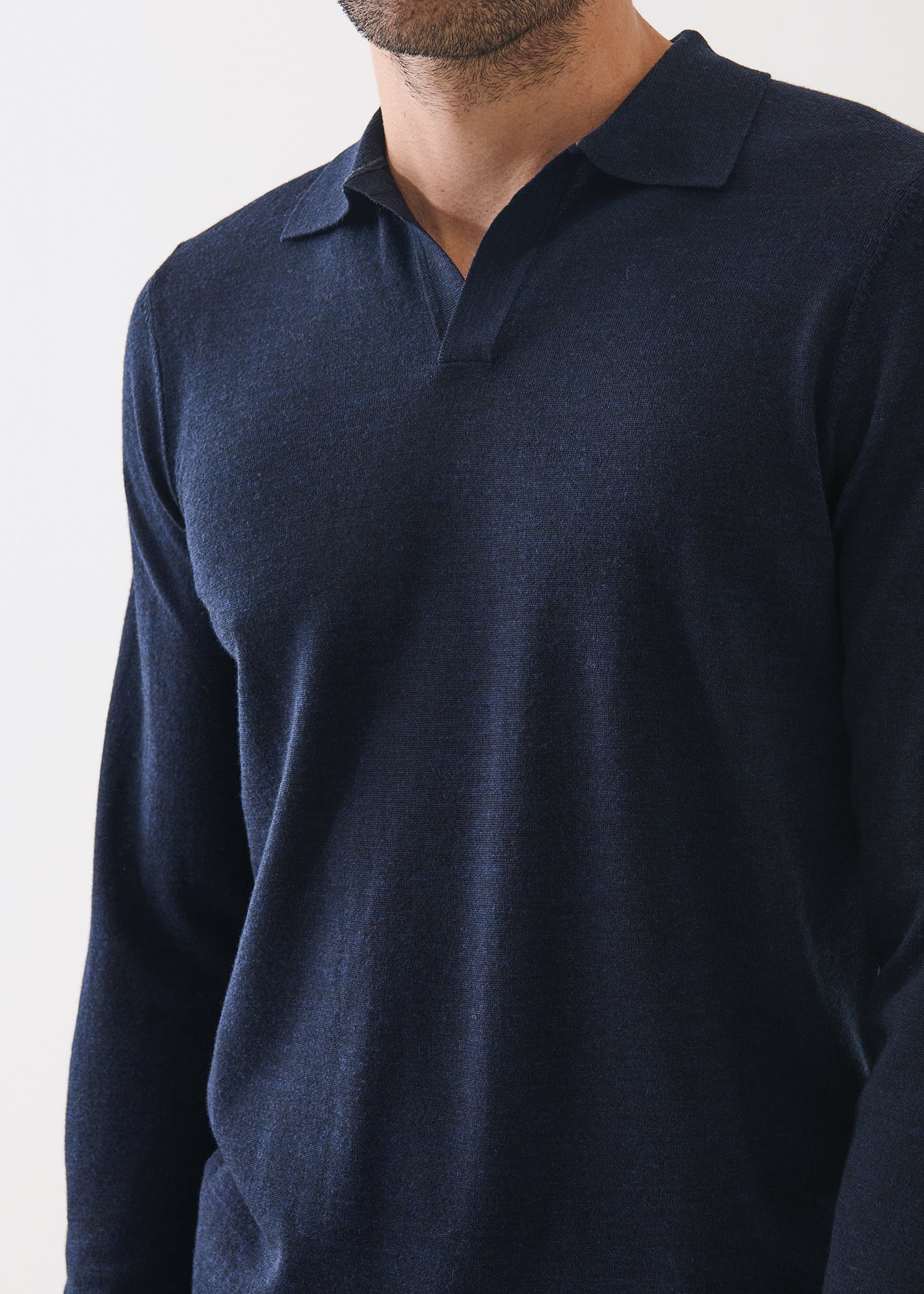 14GG XFINE MERINO OPEN COLLAR POLO