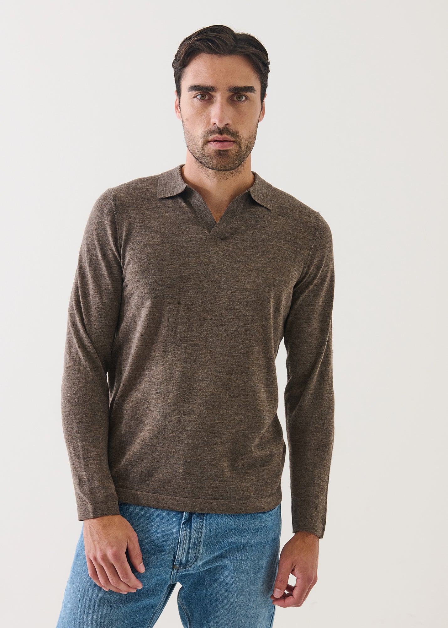 14GG XFINE MERINO OPEN COLLAR POLO