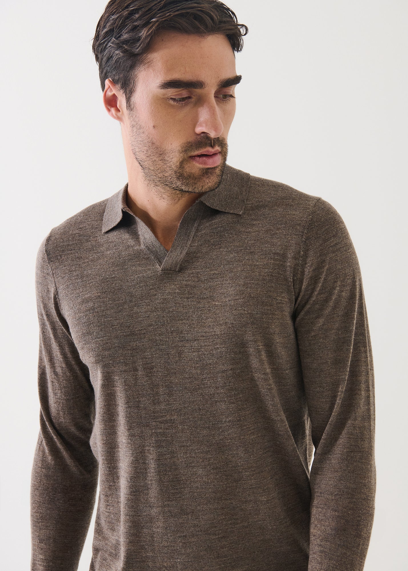 14GG XFINE MERINO OPEN COLLAR POLO