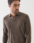 14GG XFINE MERINO OPEN COLLAR POLO