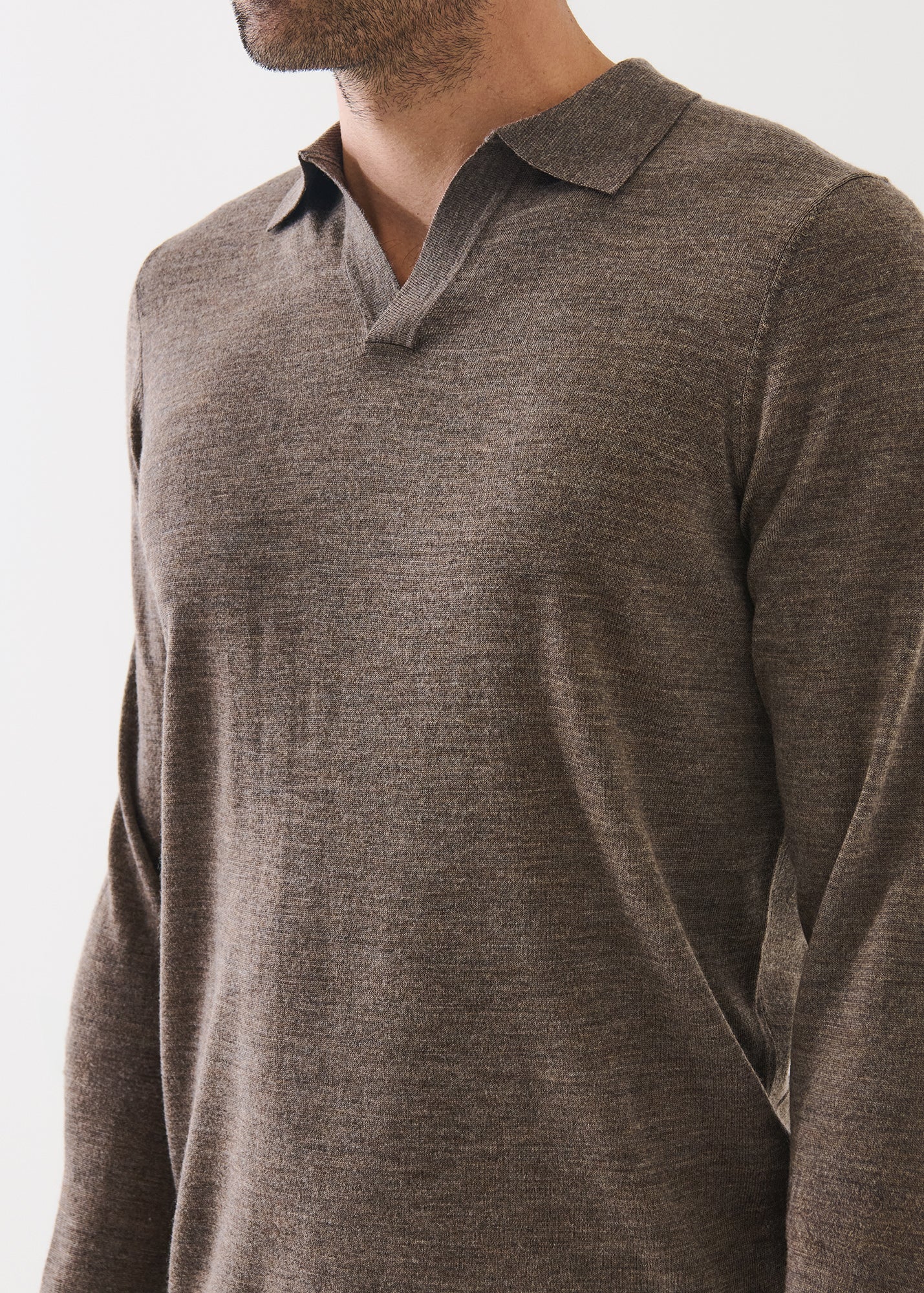 14GG XFINE MERINO OPEN COLLAR POLO