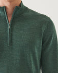 14GG XFINE MERINO 1/4 ZIP MOCK NECK SWEATER