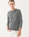 LONG SLEEVE PIMA COTTON VINTAGE WASH CREW NECK TEE
