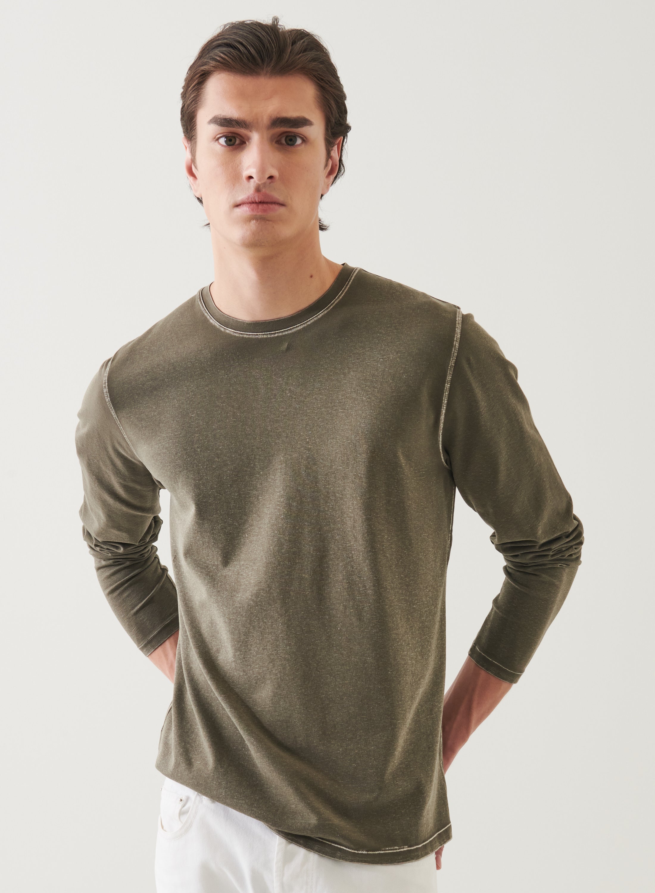 LONG SLEEVE PIMA VINTAGE CREW TEE