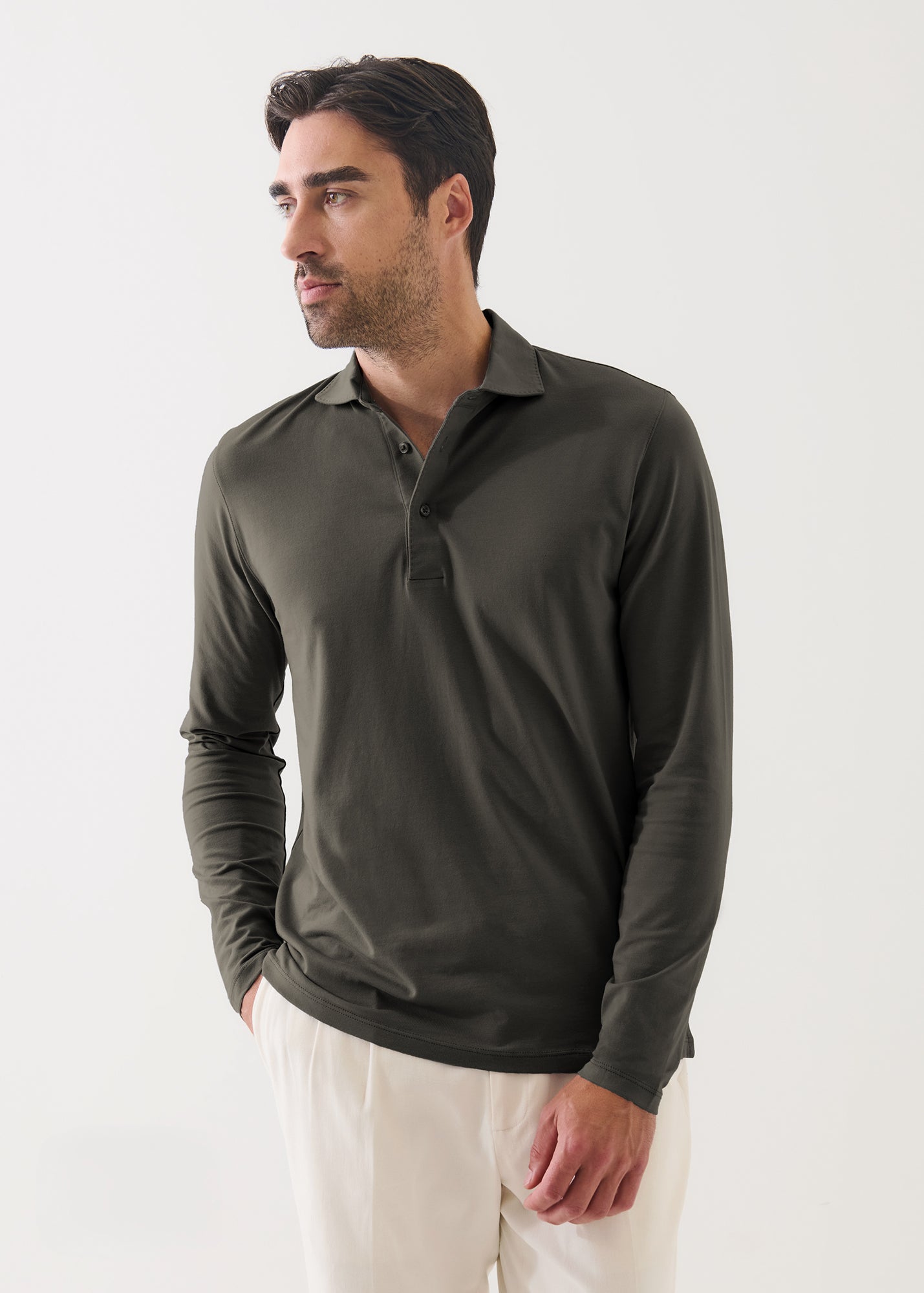 LONG SLEEVE ICONIC PIMA STRETCH POLO